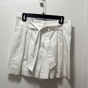 Alex Marie High Waist White Shorts with Pleated Design
